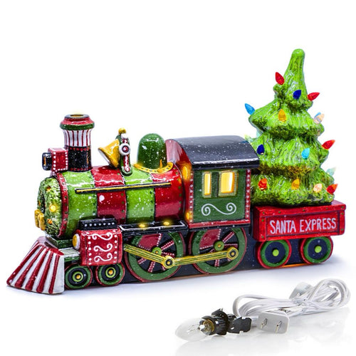 Lighted Christmas Train with Tree