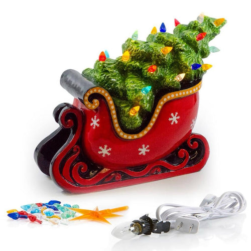 Lighted Sleigh with Tree