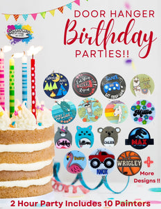December 2025 Kids Door Hanger Birthday Parties