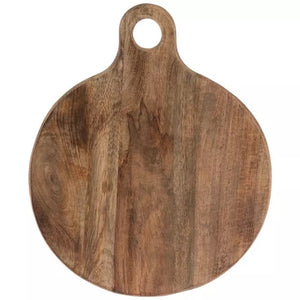 Engraved Round Wood Cutting Board with Handle
