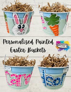 Personalized Painted Easter Buckets