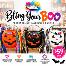 Load image into Gallery viewer, Bling Your Boo Bucket | Personalized Halloween Trick-or-Treat Bucket