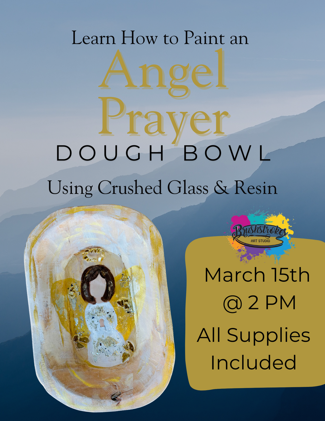 Angel Prayer Dough Bowls Using Crushed Glass & Resin Class