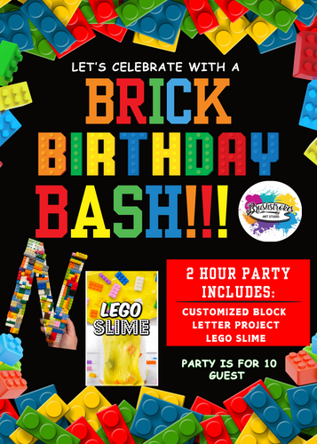 August 2025 Kids Brick Birthday Bash Party