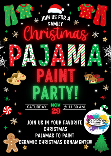 Family Christmas Pajama Paint Party!!!