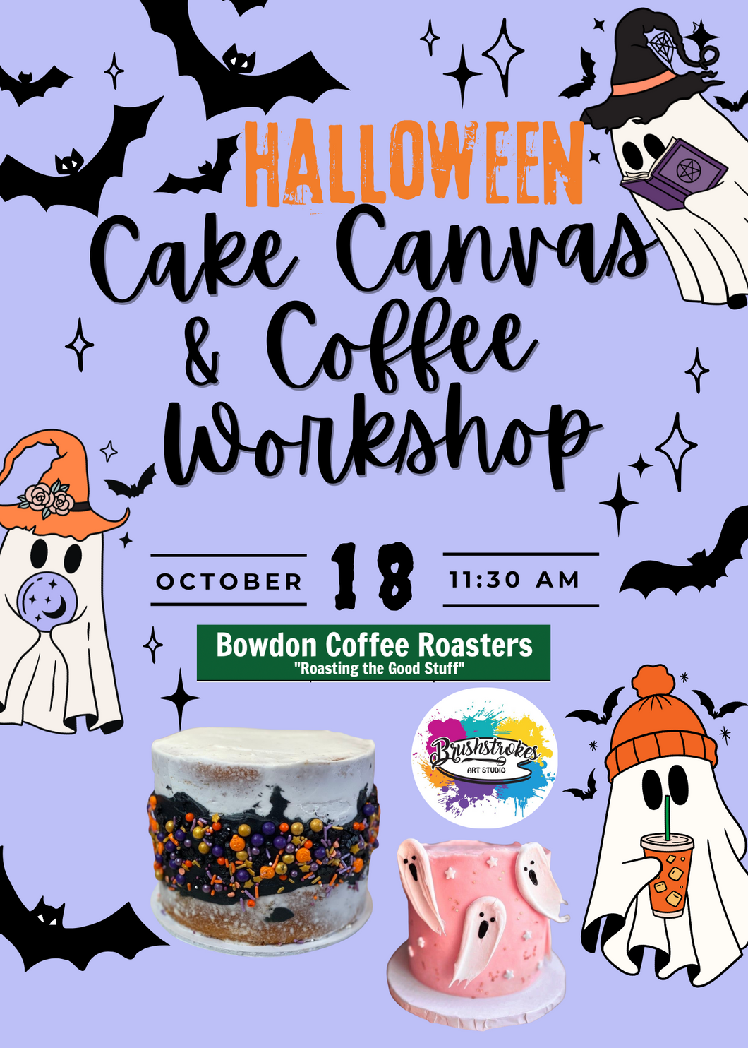 Halloween Cake Canvas & Coffee Workshop
