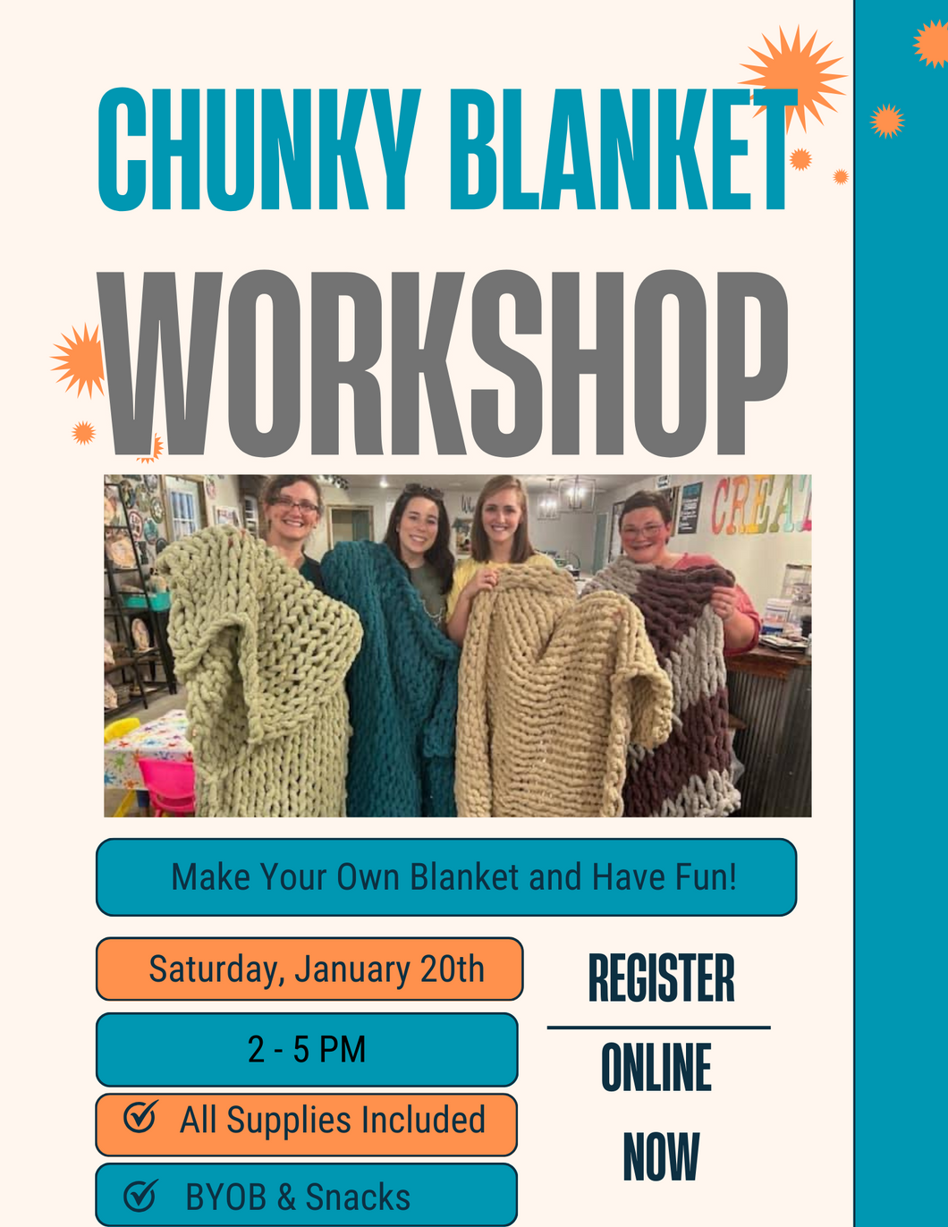January DIY Chunky Blanket Class