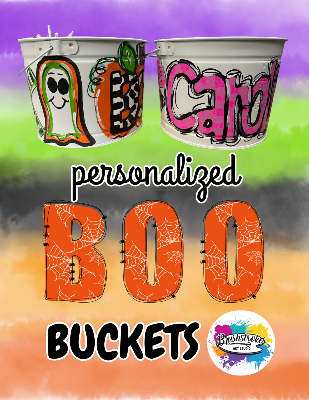 Personalized Halloween Boo Buckets