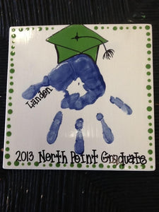 Graduation Handprint Tile