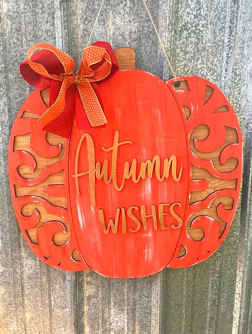 Autumn Wishes Ornate Pumpkin