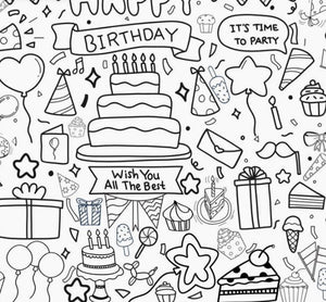Birthday Coloring Table Cover/Poster