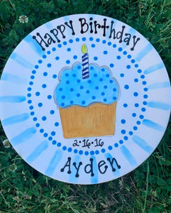 Small or Large Ceramic Personalized Birthday Plate
