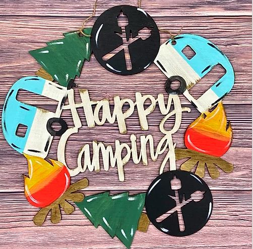 Happy Camping Door Hanger