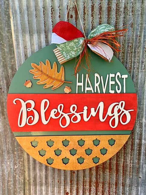 Harvest Blessings Door Hanger