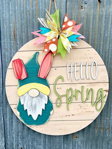 Hello Spring Gnome Bunny
