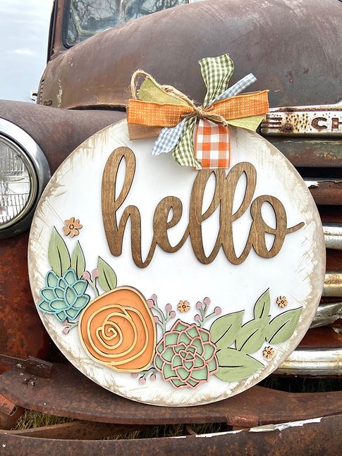succulent hangers Hello Succulent Door Hanger – Brushstrokesmobileartstudio