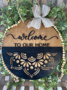 Welcome To Our Home Floral Cutout