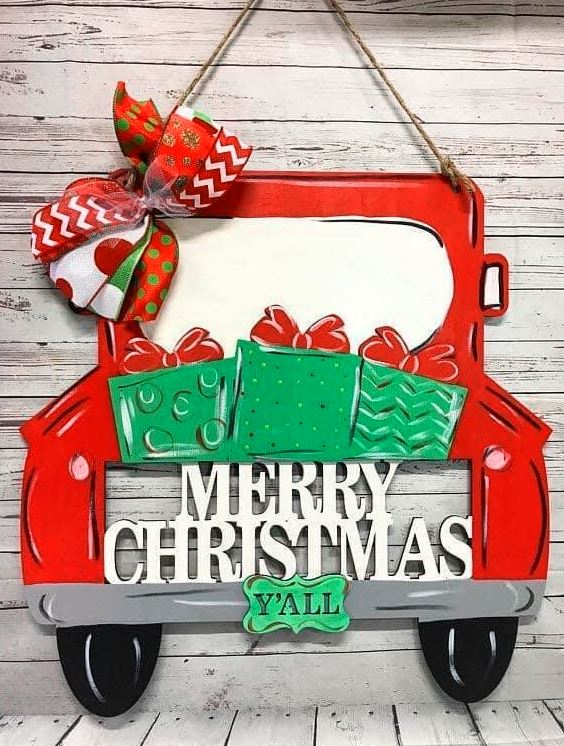 Merry Christmas Y'all Truck with Rearview