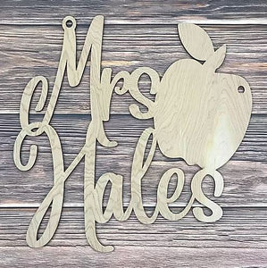 Teacher Name/Apple Door Hanger