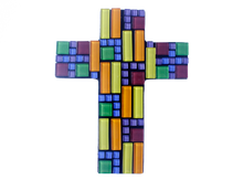 Load image into Gallery viewer, Stained Glass Cross Mosaic Kit