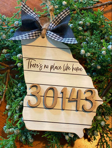 There's No Place Like Home Zip Code Door Hanger